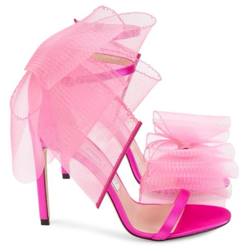 Jimmy Choo Aveline Tulle Bow Stiletto Sandals! Size 6!